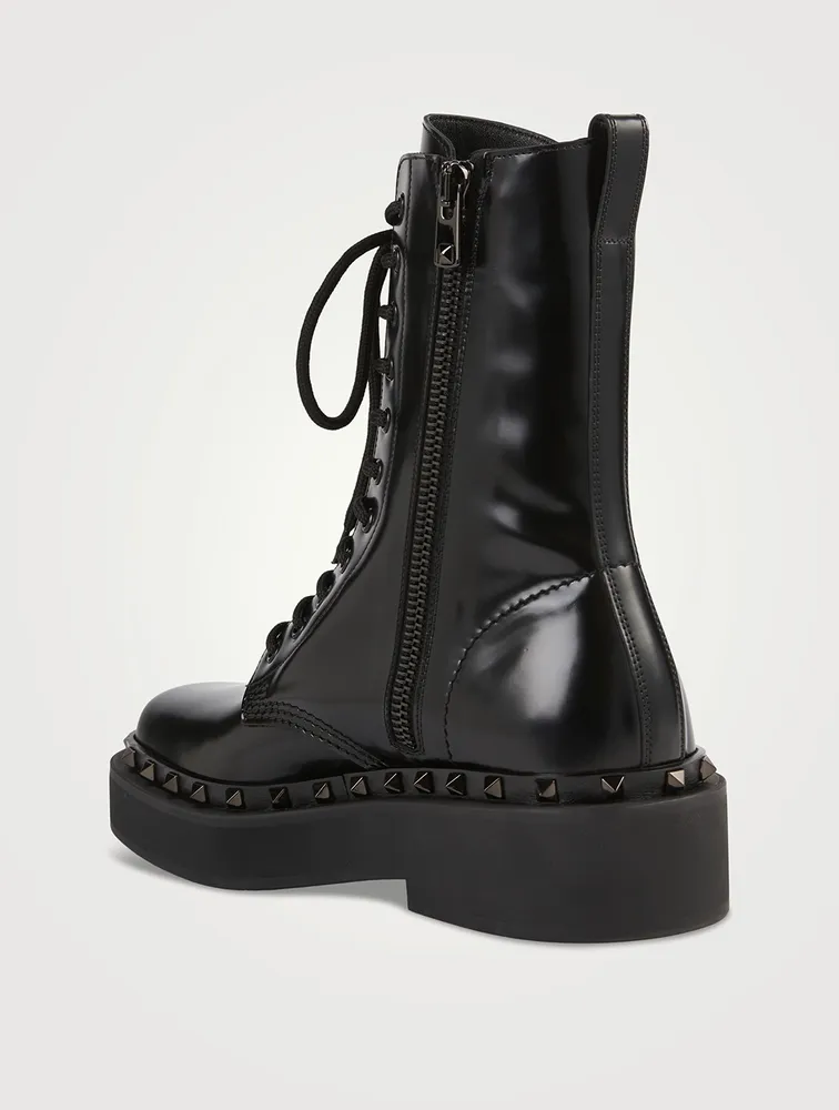 Rockstud M-Way Leather Combat Boots