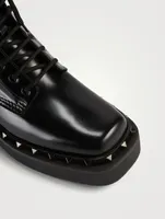 Rockstud M-Way Leather Combat Boots