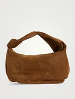 Small Jodie Ribbed Suede Shoulder Bag