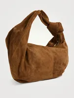 Small Jodie Ribbed Suede Shoulder Bag