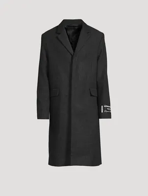Wool-Blend Single-Breasted Coat