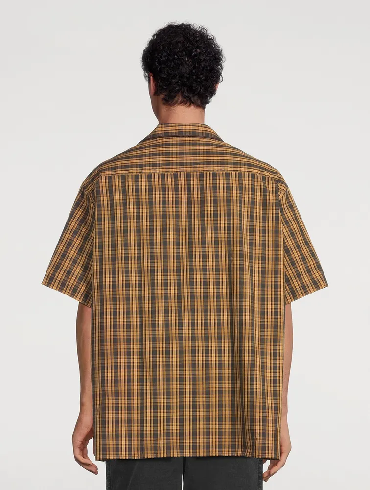 Cotton Short-Sleeve Shirt Check Print