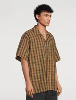 Cotton Short-Sleeve Shirt Check Print