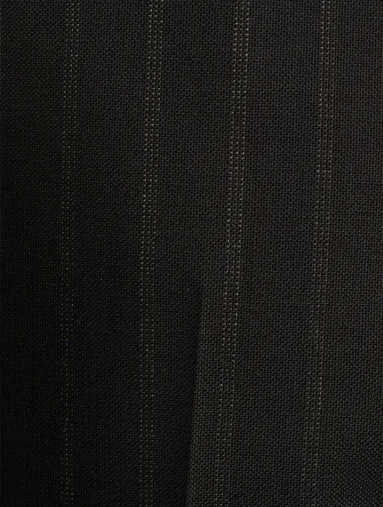 Wool-Blend Pinstripe Relaxed Pants