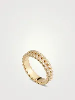 18K Gold Braided Ring With Diamonds