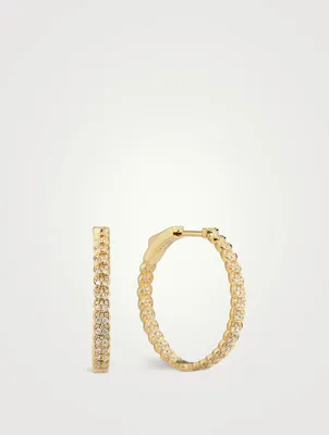 Luna 18K Gold Hoop Earrings With Diamonds
