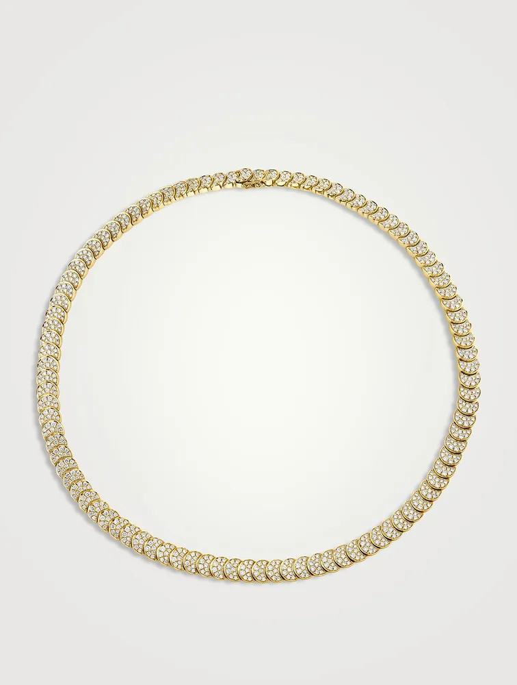 Luna 18K Gold Choker Necklace With Diamonds