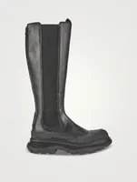 Tread Slick Leather Knee-High Boots
