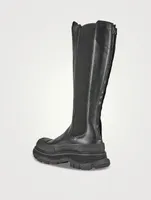 Tread Slick Leather Knee-High Boots