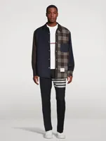 Wool Shirt Jacket Funmix And Check Print