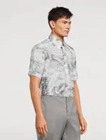 Nautical Toile Poplin Short Sleeve Shirt