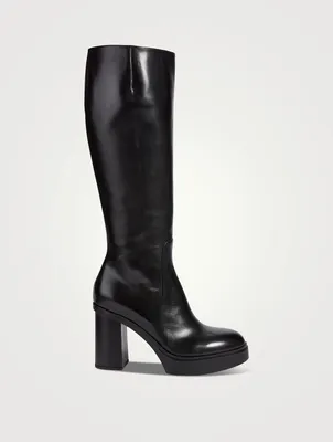 Libra Leather Platform Knee-High Boots