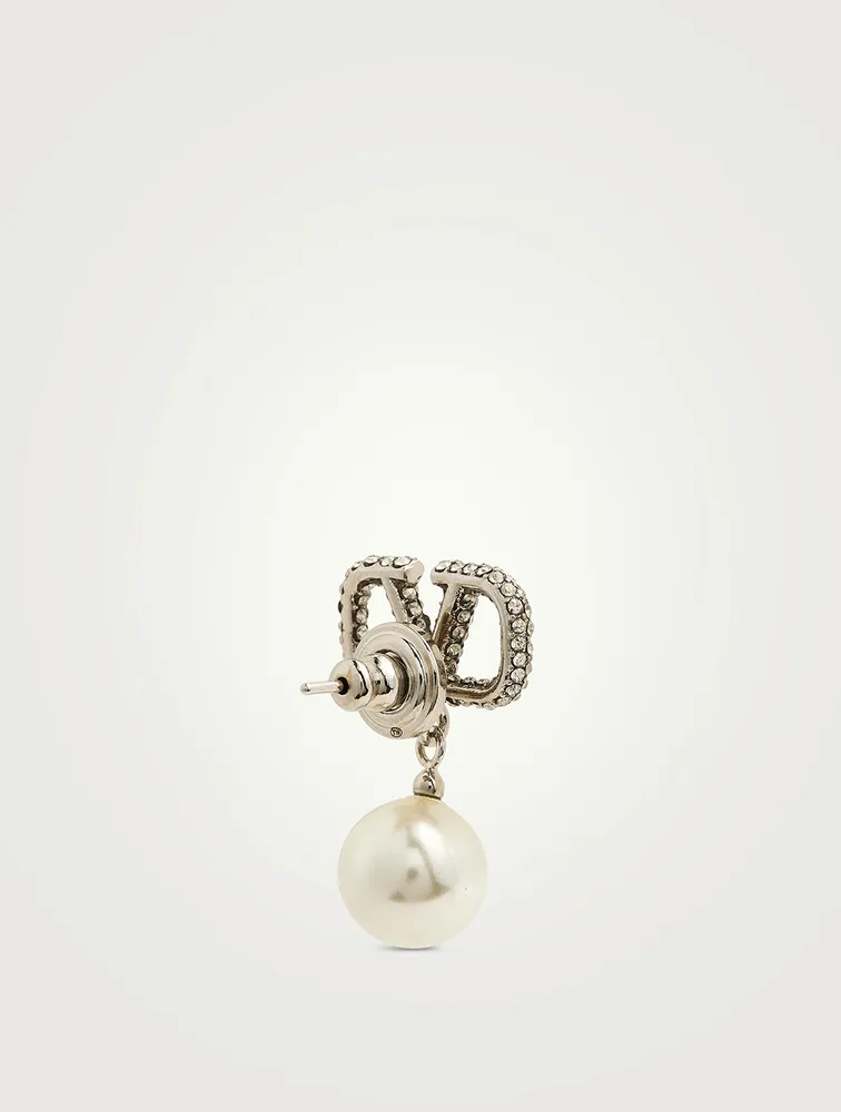 VLOGO Faux Pearl Earrings With Crystals