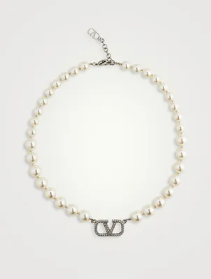 VLOGO Faux Pearl Necklace