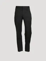 Wool Slim-Fit Pants With Zipper