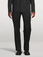 Wool Slim-Fit Pants With Zipper