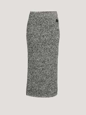 Mouliné Wool-Blend Pencil Skirt
