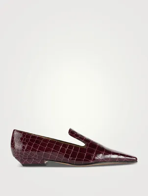 The Marfa Croc-Embossed Leather Loafers