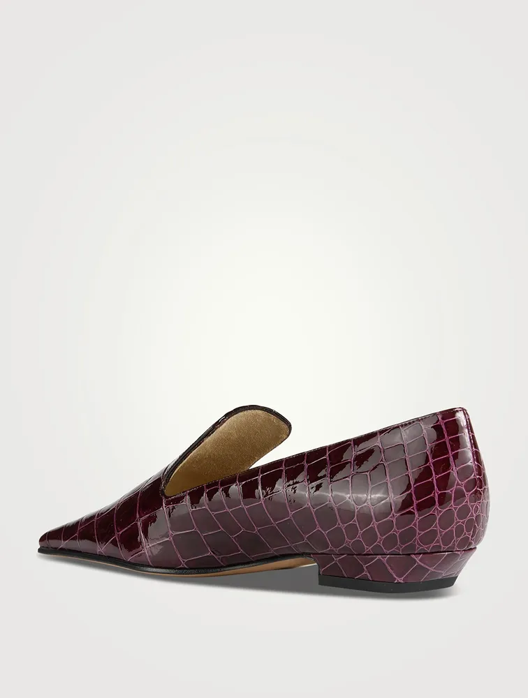 The Marfa Croc-Embossed Leather Loafers