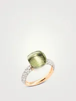 Nudo Classic 18K White And Rose Gold Ring With Prasiolite Diamonds