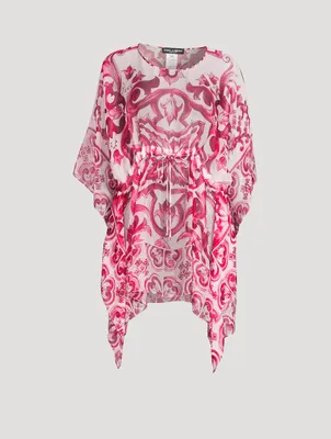 Silk Cover-Up Majolica Print