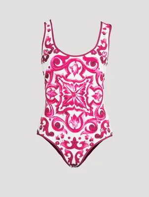 One-Piece Swimsuit In Majolica Print