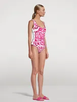 One-Piece Swimsuit In Majolica Print