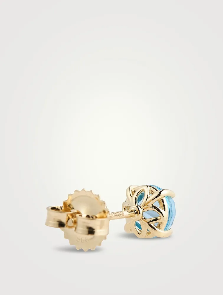 Gold Round Stud Earrings