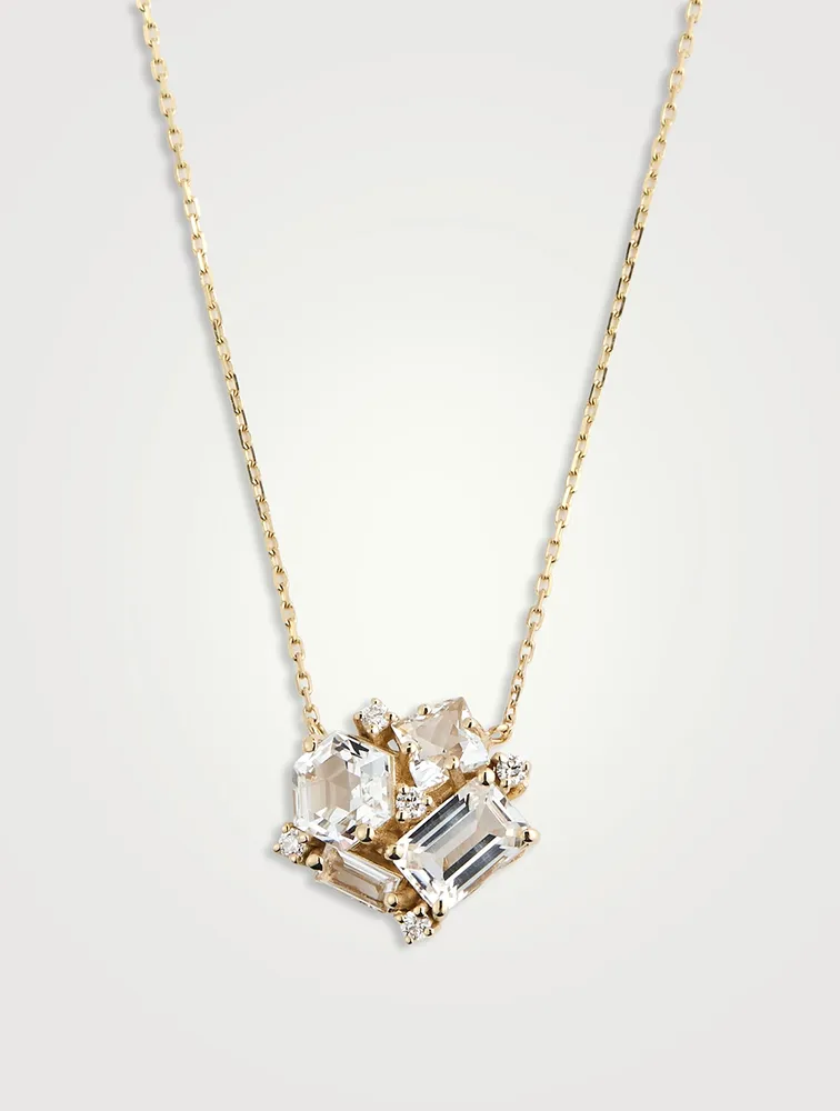 Gold Diamond Baguette Necklace