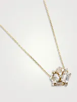 Gold Diamond Baguette Necklace