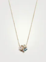 Amalfi 14K Gold Pastel Blossom Pendant Necklace With Diamonds