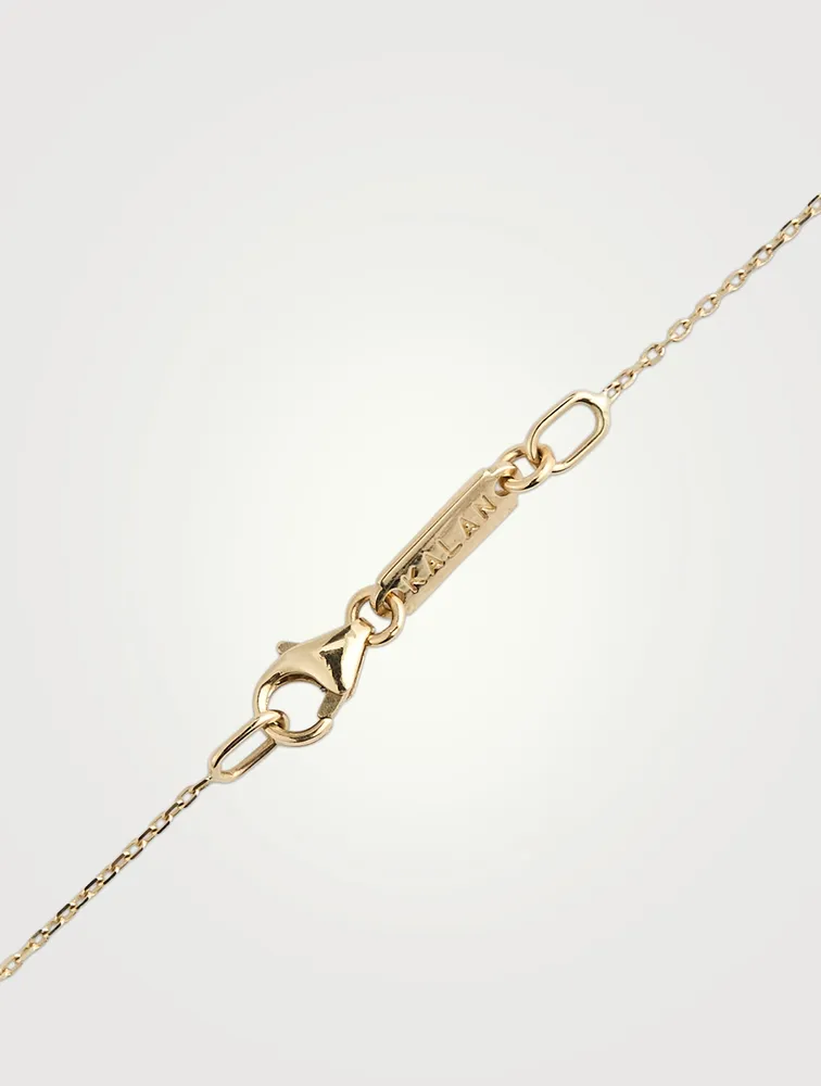 Gold Zigzag Bar Necklace With Diamonds