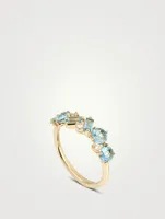 Amalfi 14K Gold Blend White Topaz Half Band With Diamonds