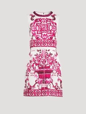 Brocade Mini Dress Majolica Print