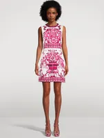 Brocade Mini Dress Majolica Print