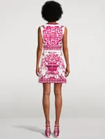 Brocade Mini Dress Majolica Print