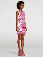 Brocade Mini Dress Majolica Print