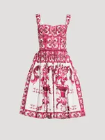 Bustier Poplin Midi Dress Majolica Print