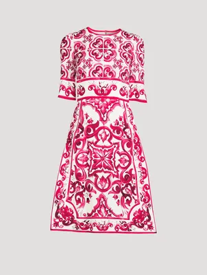 Charmeuse Midi Dress Majolica Print