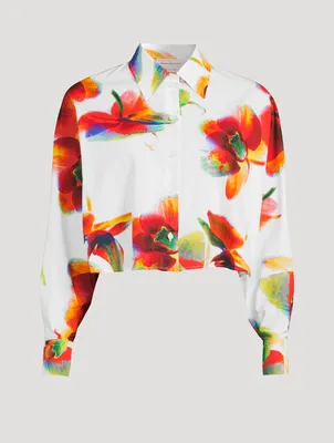 Poplin Shirt Solarised Orchid Print