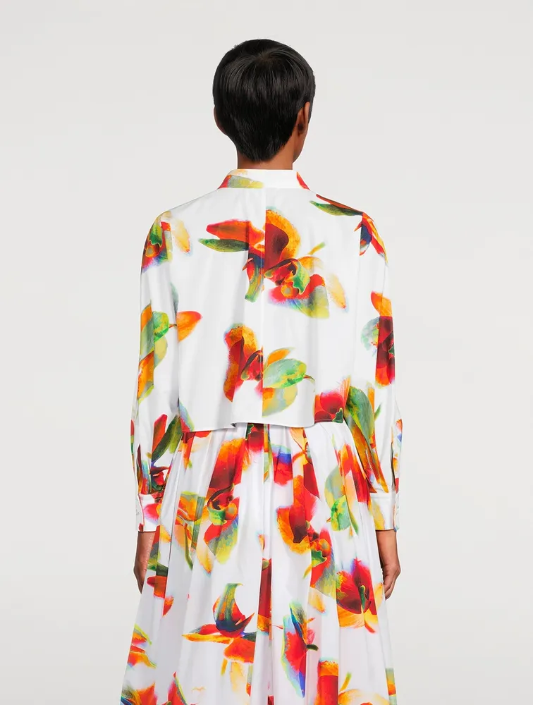 Poplin Shirt Solarised Orchid Print