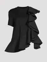 Asymmetric Ruffled T-Shirt