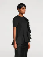 Asymmetric Ruffled T-Shirt