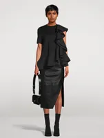 Asymmetric Ruffled T-Shirt