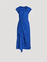 Knotted Poplin Midi Dress