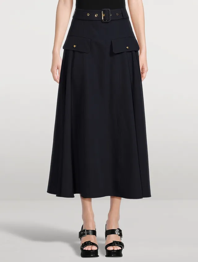 Super-High-Rise A-Line Midi Skirt