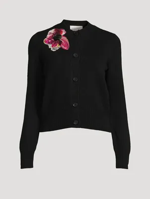 Solarised Orchid Wool Cashmere Cardigan