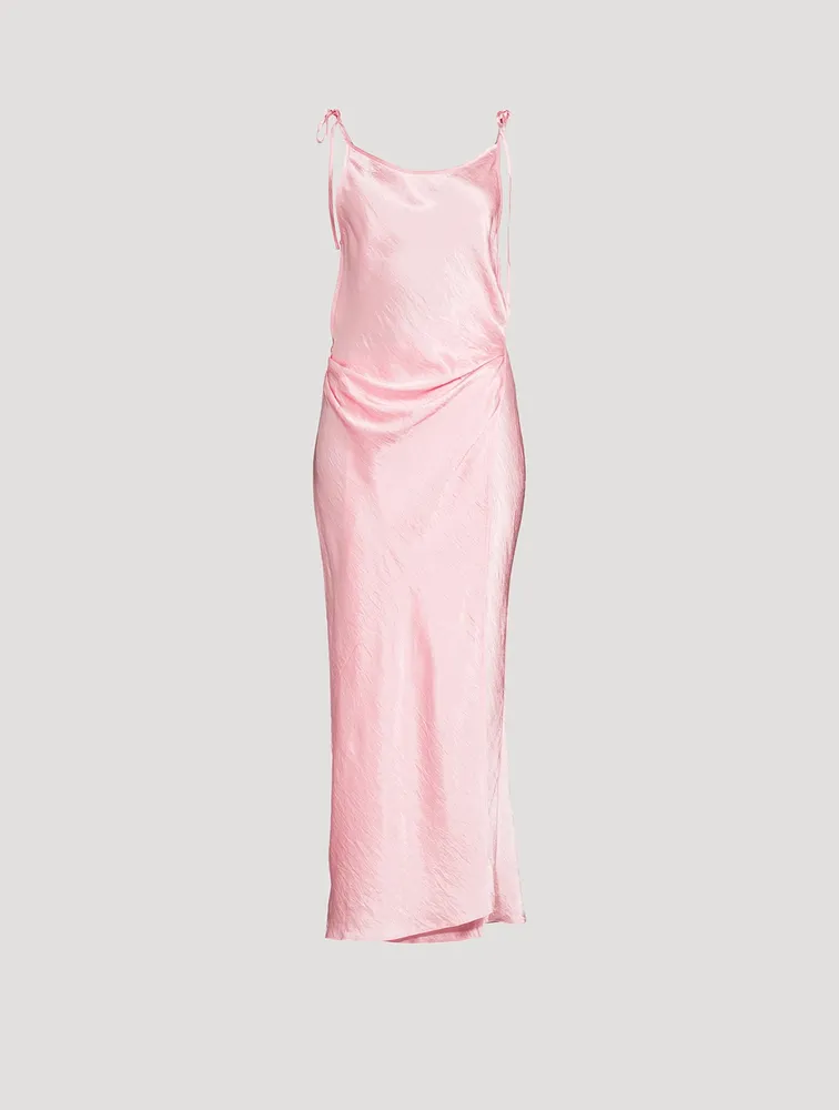 Satin Wrap Slip Dress