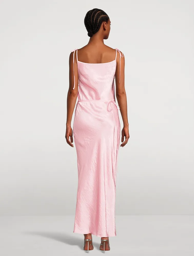 Satin Wrap Slip Dress