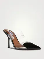 Heart Patent Leather And PVC Mules